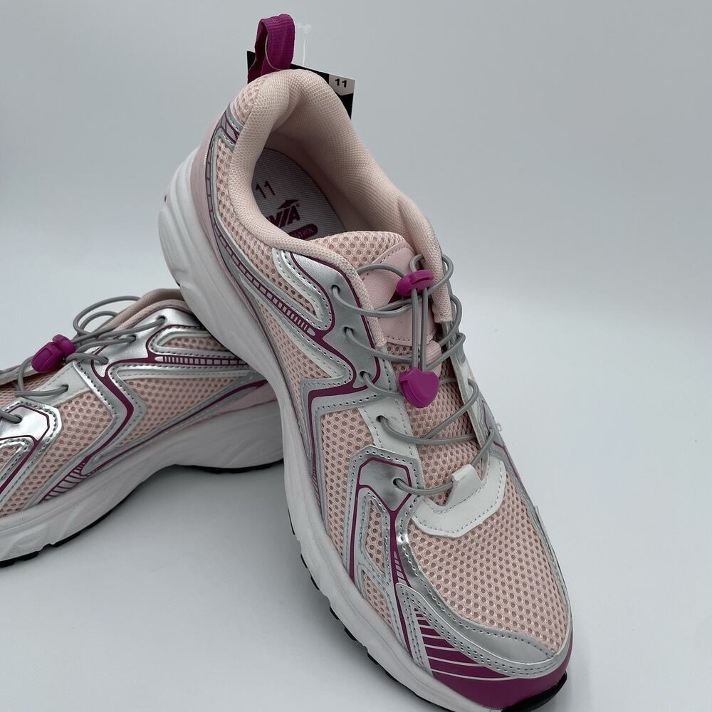 Avia Pink and Silver Athletic Sneaker Tennis Shoes Odor Control sz 11 New
